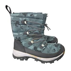 Muck Boots Womens 7.5 Nomadic Sport Agate Lace Vibram Arctic Grip Blue Camo READ